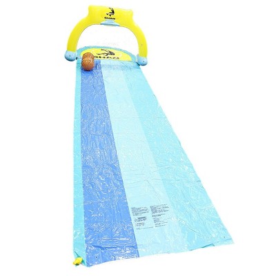 SHAQ Triple Water Slide Built-in Basketball Hoop, Sprinklers & Crash Pad