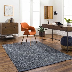 Hauteloom Aneko Beige Handwoven Leather Rag Carpet - 1 of 4