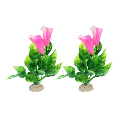 Unique Bargains Fish Tank Aquarium Decorations Plants Mini Aquarium Decorations PE Ceramics Plants 5.91"