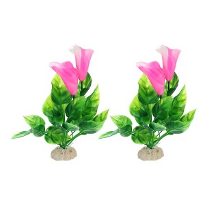 Unique Bargains Fish Tank Aquarium Decorations Plants Mini Aquarium Decorations PE Ceramics Plants 5.91" - 1 of 4
