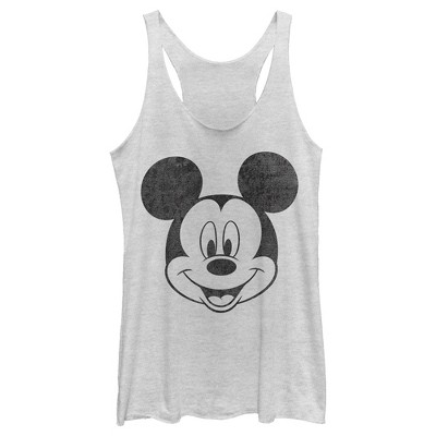 Women's Mickey & Friends Big Smiling Mickey Mouse Face Racerback Tank Top