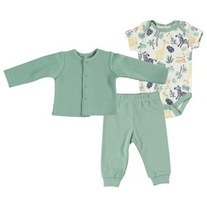 Chick Pea Baby Gender Neutral Clothes Cardigan Newborn Dress Up set - 1 of 3