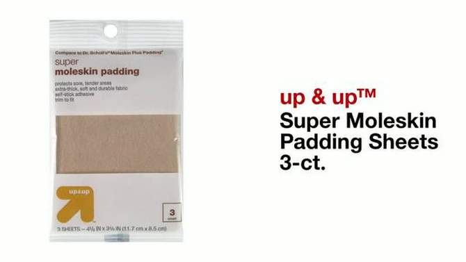 Super Moleskin Padding Sheets 3ct - up &#38; up&#8482;, 2 of 5, play video