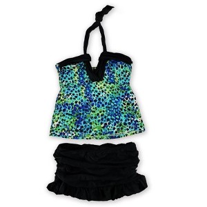 Island Escape Womens It's A Wrap Ruffled Skirtini 2 Piece Tankini - 1 of 1