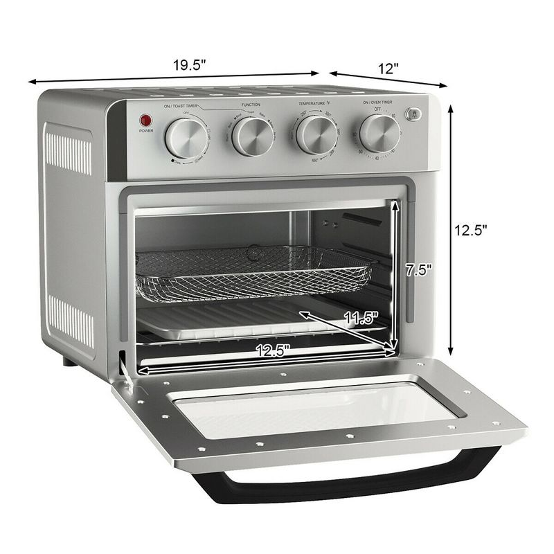 Costway 7-in-1 Air Fryer Toaster Oven 19 QT Dehydrate Convection Ovens w/ 5 Accessories, 2 of 11