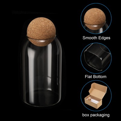 Unique Bargains Kitchen Food Glass Storage Container with Ball Cork 10x9cm — фото 4