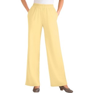 Woman Within Plus Size 7-Day Knit Wide-Leg Pant - 1 of 4