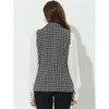 Allegra K Women's Vintage Tweed Open Front Plaid Sleeveless Office Blazer Vest - 4 of 4