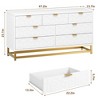 Bedroom Storage Cabinet, 53.5 Inch Wide Dresser Organizer, 7 Drawers, Gold Metal Handles and Legs for Closets, Hallways, Living Rooms, Entryways - 2 of 4