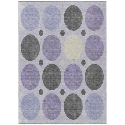 HomeRoots 10' X 14' Lavender Charcoal And Ivory Geometric Washable Indoor Outdoor Area Rug