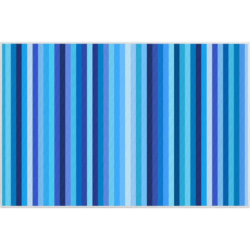 Crayola Stripe Blue Area Rug By Well Woven, 1 of 8