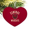 Central Washington University Wild Cats Logo Heart Love Wood Christmas Tree Holiday Ornament - 2 of 3