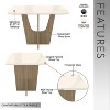 Sapphtopaz Modern Rectangular Dining Table with Painted Glass Top with Wooden Base for Kitchen, Dining Room - 3 of 4