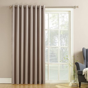 100"x84" Sun Zero Room Darkening Seymour Grommet Sliding Patio Door Curtain Panel - 1 of 4