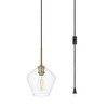 Elegant Lighting Gene 1 light brass and Clear glass plug-in pendant - 3 of 4