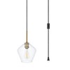 Elegant Lighting Gene 1 light brass and Clear glass plug-in pendant - image 3 of 4