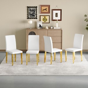 NicBex Modern Set of 4 Dining Chairs with Silver/Gold Mirrored Metal Legs,Thick Upholstered Kitchen Chairs,Living Room Chairs - 1 of 4