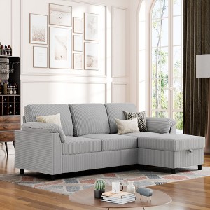 Celebalcony 79'' Upholstered Sofa With Ottoman - 1 of 4