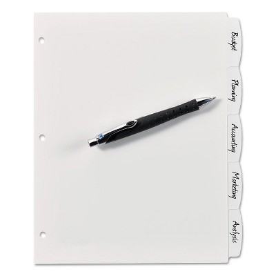 Avery Write-On Big Tab Plastic Dividers 5-Tab Letter 16370