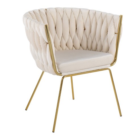 Gold metal accent online chair