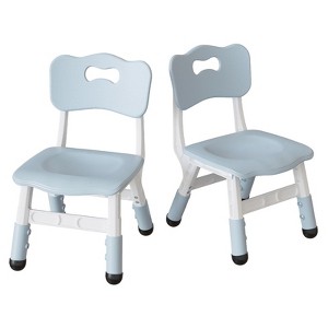 Adjustable Kids Chair Set of 2, 3-Level Height Toddler Chairs for Ages 2-6, Stackable Plastic Child Chairs for Home, Classroom, Nursery, Indoor Use - 1 of 4