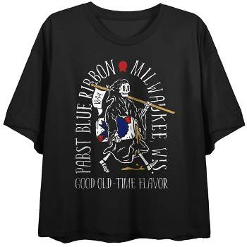 Milwaukee Good Old-Time Flavor 1844 Pabst Blue Ribbon Women's Black Crop Top