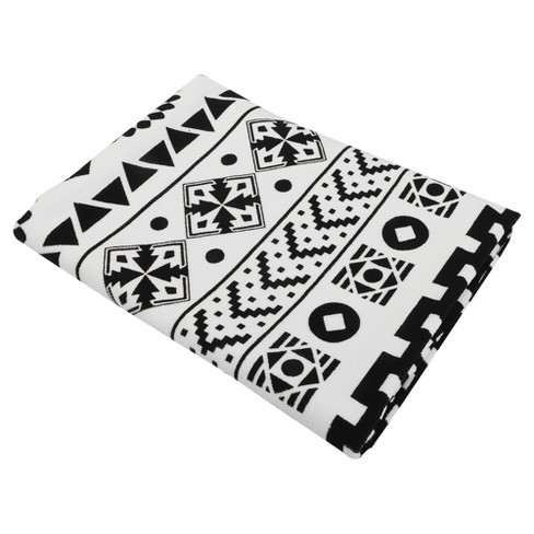 Diamond Border Terry Hand Towel Black/white - Threshold™ : Target