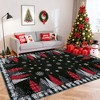 Christmas Washable Rugs for Living Room, Christmas Rugs with Xmas Tree Snowflake Pattern, Foldable Plaid Accent Rug, Soft Low Pile Carpet - 3 of 4
