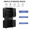 72-Inch Tall Bathroom Storage Cabinet with 4 Doors, 1 Drawer, Adjustable Shelf, Metal Handles & Storage Rack, Grey - 3 of 4