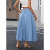 Women's Y2K Bubble Hem Maxi Skirt - Puffy A-Line Long Skirt with Pockets & Elastic Waist Airy Blue - 3 of 4