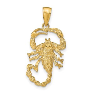 Black Bow Jewelry 14k Yellow Gold Textured Scorpion Pendant - 1 of 4