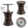 Costway 1PC Adjustable Outdoor Patio Rattan Ice Cooler Cool Bar Table Party Deck Pool - 3 of 4