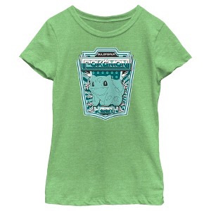 Girl's Pokemon Bulbasaur Metallic Badge T-Shirt - 1 of 4