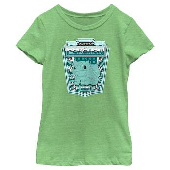 Girl's Pokemon Bulbasaur Wink Face T-shirt - Green Apple - Medium : Target