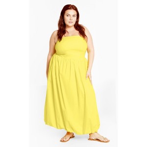 Women's Plus Size Alina Maxi Dress - yellow | CITY CHIC - 1 of 4