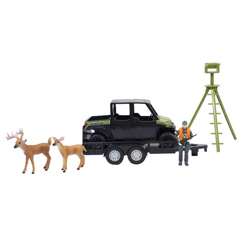 Big Country Toys 1/20 Polaris Ranger With Atv Trailer, Hunter, Tree Stand,  And Deer 497 : Target