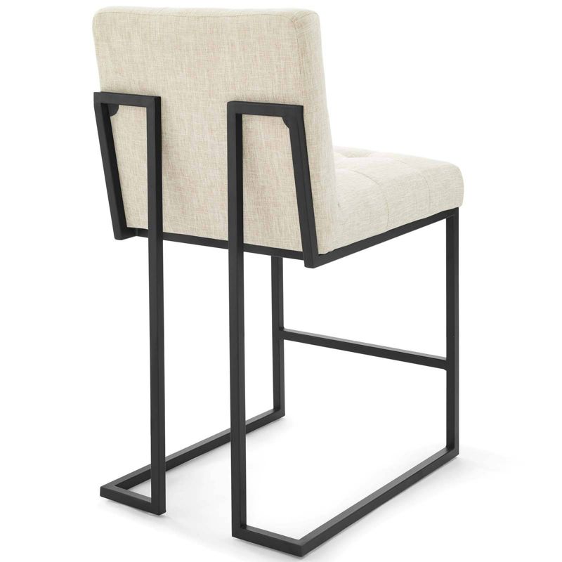 Privy Stainless Steel Upholstered Fabric Counter Height Barstool Black - Modway, 5 of 10