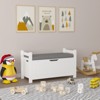 FONTOI Kids Toy Box Storage with Safety Hinged Lid/Hinge, Children's Toy Organizer, Storage Cabinet for Nursery, Playroom, White&Gray, 15"*19.3"*35" - 4 of 4
