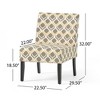 Lycvki Pattern Fabric Upholstered Accent Chair with Wood Legs - 3 of 4