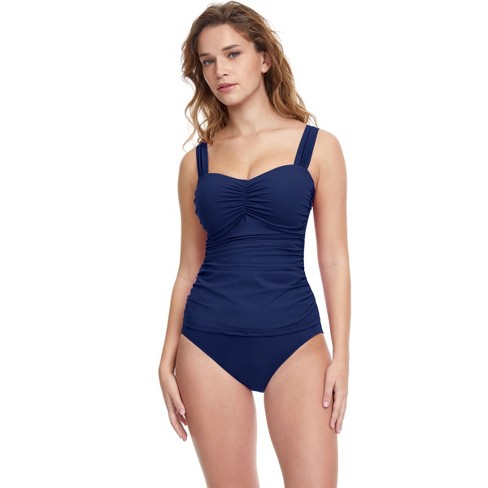 Profile By Gottex Tutti Frutti D Cup Tankini Swim Top - Navy, 38d