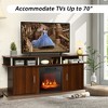 Costway 63" Fireplace TV Stand W/18" 1400W Electric Fireplace up to 70" Walnut - 2 of 4