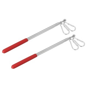 Unique Bargains Stainless Steel Portable Telescopic Flag Pole 2 Pcs - 1 of 4