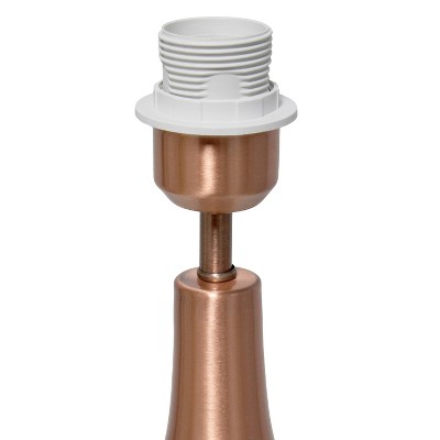 Rose Gold Teardrop Table Lamp with White Fabric Shade