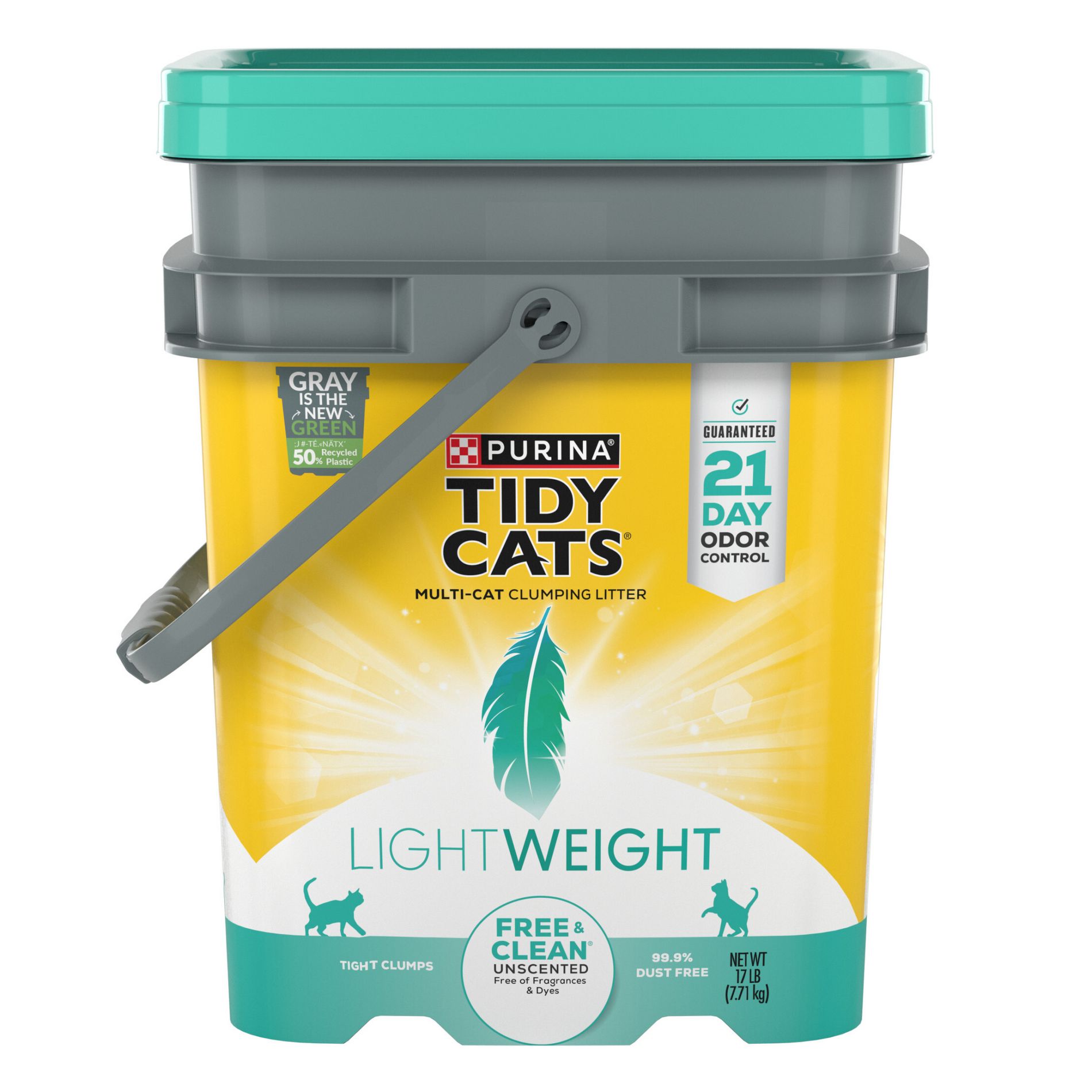 Tidy Cats Low Dust Clumping, Unscented and Lightweight Cat Litter - 17lbs