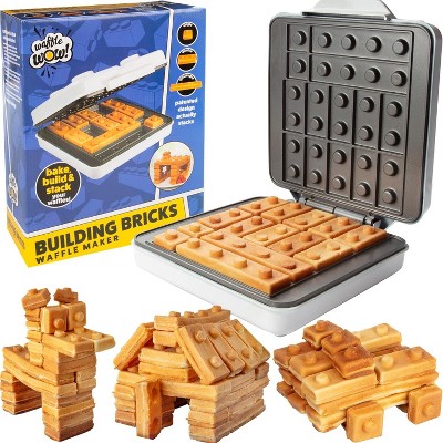 Waffle Wow! Building Brick Electric Waffle Maker- Cook Fun, Buildable Waffles in Minutes - Build Houses, Cars & More!