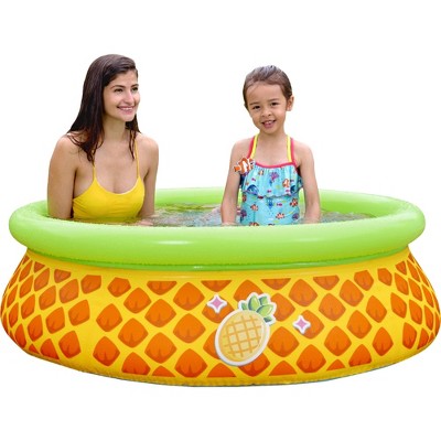 Pool Central 5' Inflatable Yellow And Green Pineapple Kiddie Swimming ...