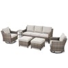 Belord 6 Piece Outdoor Patio Wicker Furniture Sets, High Back Outdoor Conversation Set Sectional Sofa with Wicker Swivel Rocker Patio Chairs Ottomans - 3 of 4