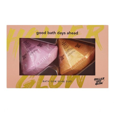 Holler and Glow Good Bath Days Ahead Bath Gem Soak Duo - 2ct/10.58oz