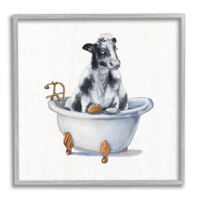 Stupell Industries Dairy Cow in Bathtub Country Farm Animal