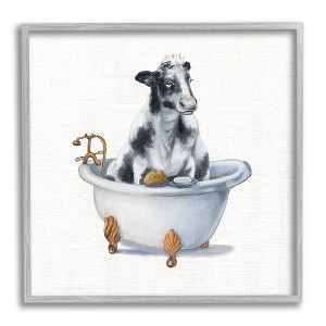 Stupell Industries Dairy Cow in Bathtub Country Farm Animal - 1 of 4